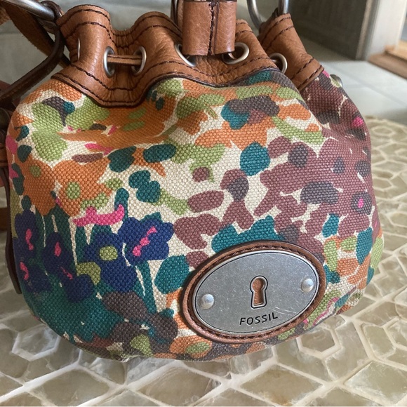 Fossil Bags Fossil Maddox Mini Drawstring Bucket Bag In Floral